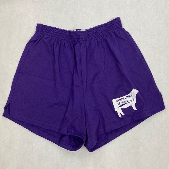 NEW Sullivan Supply Stock Show U University Purple Athletic Shorts Cheer - Picture 1 of 5
